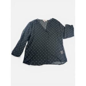 Philosophy Women's Sheer 3/4 Sleeve Star Blouse Size Medium